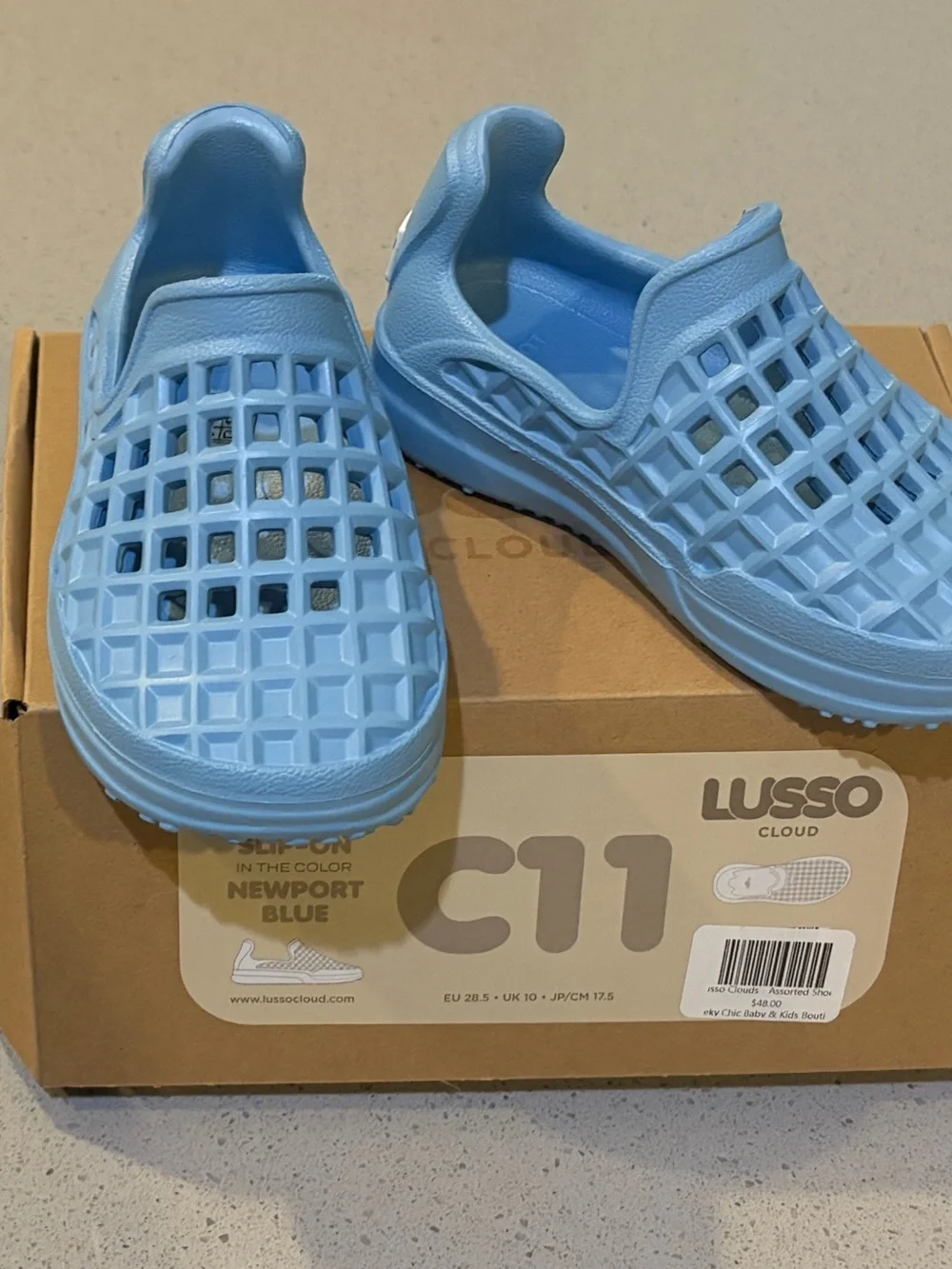Lusso Kids' Slip-On Clog - Newport Blue UK 10 New with  box $48
